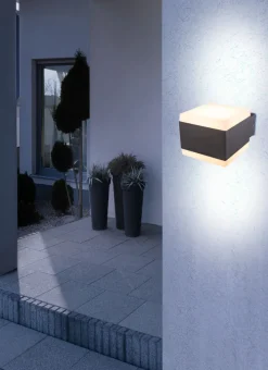 GLOBO LED Außenwandleuchte SLICE 11x9 cm anthrazit