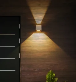 GLOBO LED Außenwandleuchte VERONIKA 10x10 cm sandfarbig