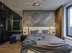 GLOBO LED Deckenlampe INVERTINA 126x105 cm anthrazit /goldfarbig