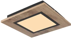 GLOBO LED Deckenlampe LEA 30 x 30 cm Holzoptik