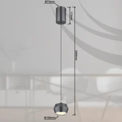 GLOBO LED Pendeleuchte MARTHY 10 cm grau