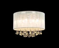 GLOBO LED Retrofit Deckenlampe SIERRA 40 cm chromfarbig /Kristallglas