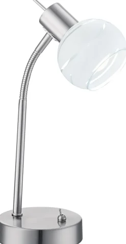 GLOBO LED Retrofit Tischlampe ELLIOTT 34 cm nickelfarbig