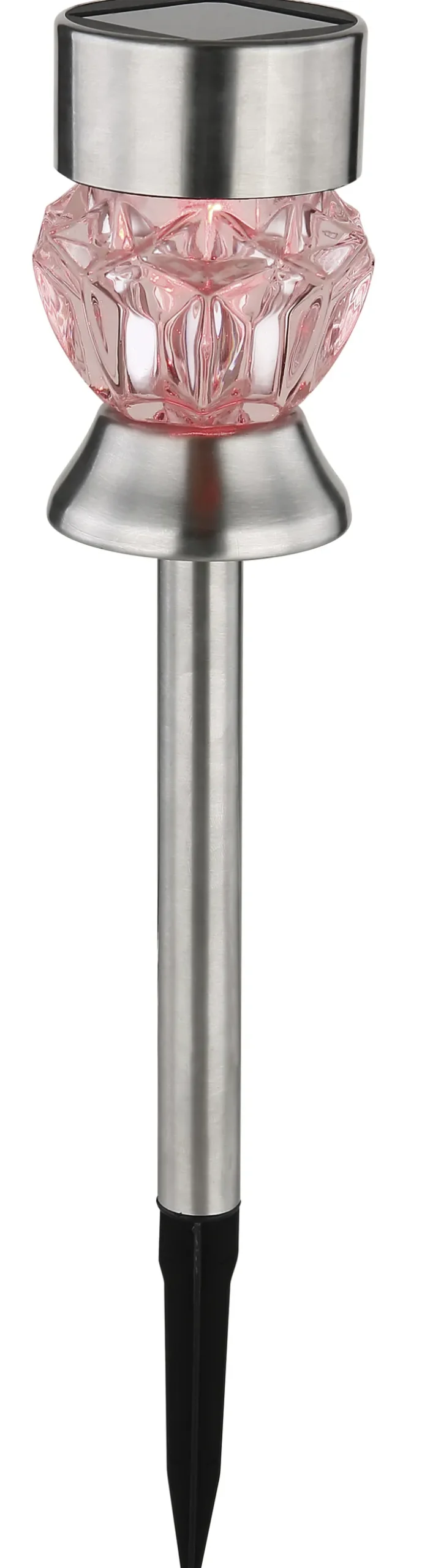 GLOBO LED Solarlampe Gartenspieß SIMON 2er Set silberfarbig