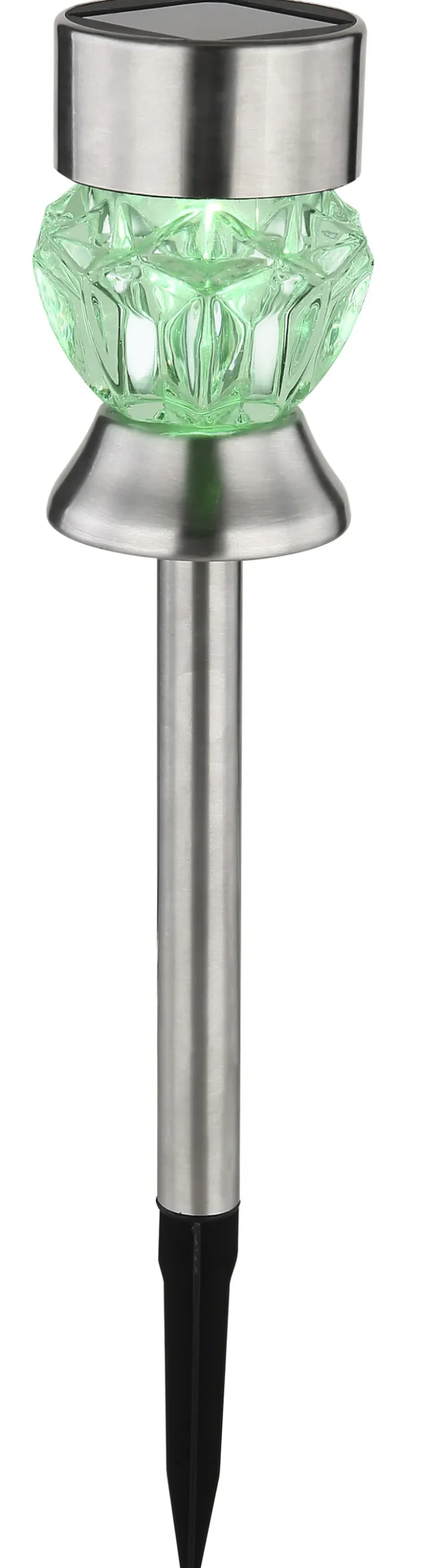 GLOBO LED Solarlampe Gartenspieß SIMON 2er Set silberfarbig