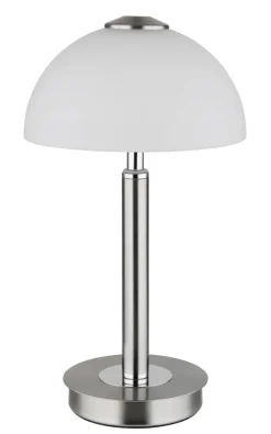 GLOBO LED Tischlampe ULDIN 31 cm nickelfarbig