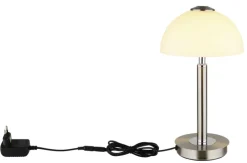 GLOBO LED Tischlampe ULDIN 31 cm nickelfarbig