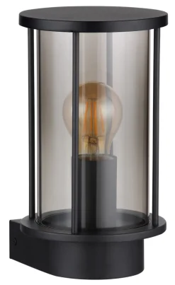 GLOBO Retrofit Außenwandleuchte GRACEY schwarz /rauchfarbig