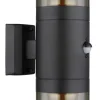 GLOBO Retrofit Außenwandleuchte XELOO B 2-flg schwarz /rauchfarbig