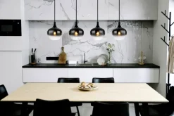 GLOBO Retrofit Balkenpendel MAXY 4-flg schwarz /Rauchfarbig