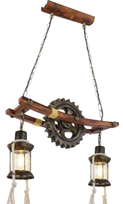 GLOBO Retrofit Balkenpendel ABELLA 2-flg antik