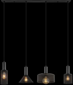 GLOBO Retrofit Balkenpendel JEDD 4-flg schwarz