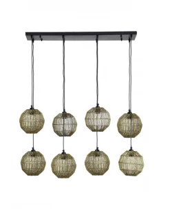 GLOBO Retrofit Balkenpendel HERMI II 8-flg altmessingfarbig