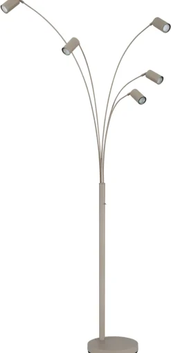 GLOBO Retrofit Bogenlampe ROBBY, Metall, 70 x 73 x 204 cm Beige