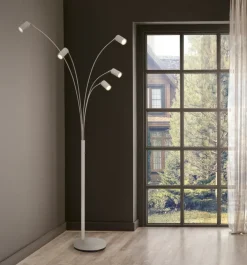 GLOBO Retrofit Bogenlampe ROBBY, Metall, 70 x 73 x 204 cm Beige