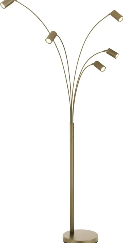 GLOBO Retrofit Bogenlampe ROBBY, Metall, 70 x 73 x 204 cm Beige