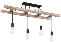 GLOBO Retrofit Deckenlampe IRMGARD 115 cm schwarz /Holz