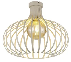 GLOBO Retrofit Deckenlampe MATEO, Metall, Ø 40 x H 35 cm Beige