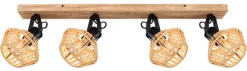 GLOBO Retrofit Deckenlampe mit 4 Spots VALLI 80 cm schwarz /Hanf beige
