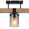 GLOBO Retrofit Deckenlampe LILA 52 cm Holz /rauchfarbig