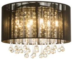 GLOBO Retrofit LED Deckenlampe BAGANA 8-flg chromfarbig /Seide