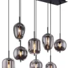 GLOBO Retrofit Pendellampe BLACKY 8-flammig