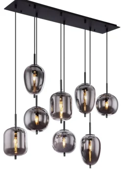 GLOBO Retrofit Pendellampe BLACKY 8-flammig