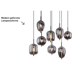 GLOBO Retrofit Pendellampe BLACKY 8-flammig