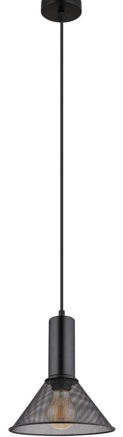 GLOBO Retrofit Pendelleuchte JEDD 21 cm schwarz