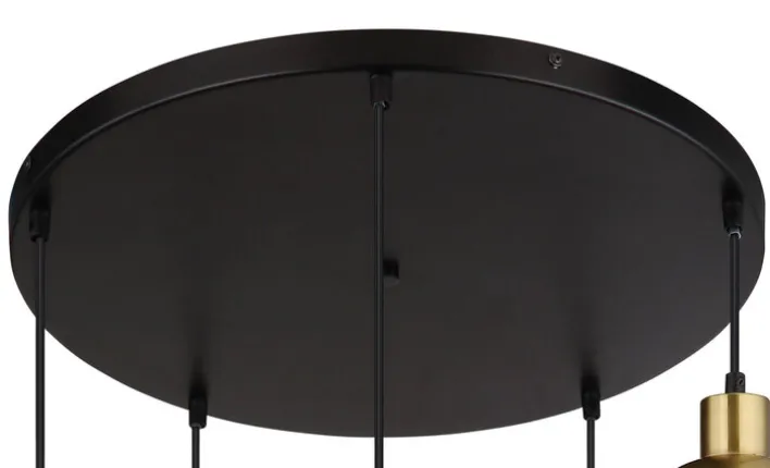 GLOBO Retrofit Pendelleuchte POTTER 65 cm schwarz /messingfarbig
