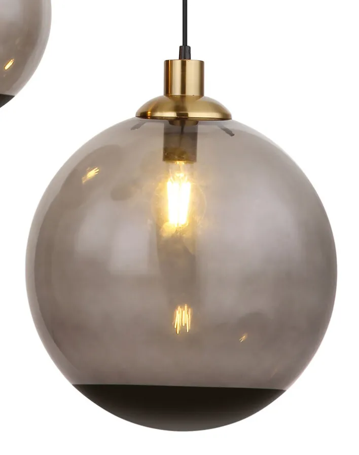 GLOBO Retrofit Pendelleuchte POTTER 65 cm schwarz /messingfarbig