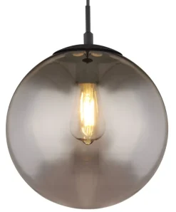 GLOBO Retrofit Pendelleuchte BLAMA 30 cm schwarz