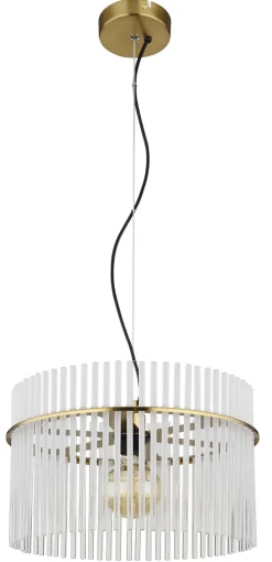 GLOBO Retrofit Pendelleuchte GORLEY 1-flg goldfarbig /opal