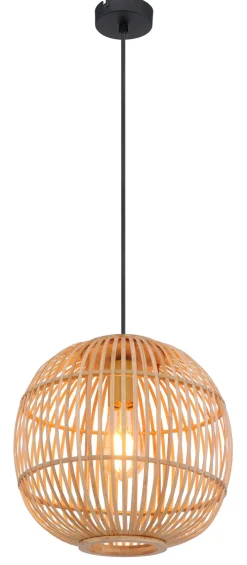 GLOBO Retrofit Pendelleuchte HILDEGARD 30 cm Bambus