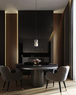 GLOBO Retrofit Pendelleuchte FLORENTINA 1-flg schwarz /Rauchglas