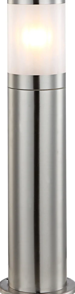 GLOBO Retrofit Sockelleuchte XELOO 50 cm Edelstahl