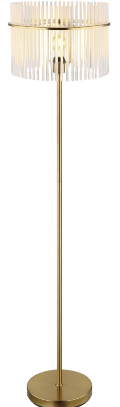 GLOBO Retrofit Stehlampe GORLEY 152 cm goldfarbig /opal