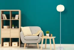 GLOBO Retrofit Stehlampe BLACKY 160 cm nickelfarbig /opalweiß