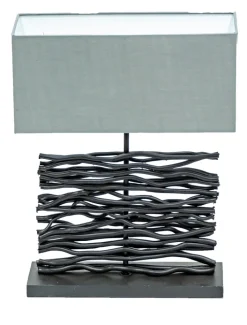 GLOBO Retrofit Tischlampe JAMIE schwarz /grau