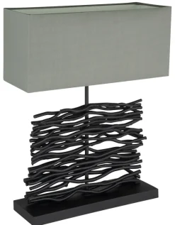 GLOBO Retrofit Tischlampe JAMIE schwarz /grau