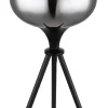 GLOBO Retrofit Tischlampe MAXY 45 cm schwarz /Rauchglas