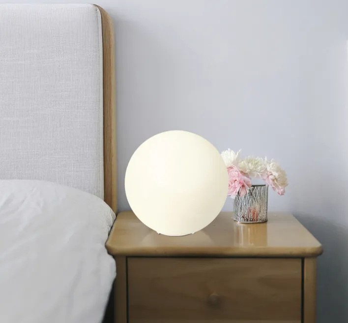 GLOBO Retrofit Tischlampe BALLA 25 cm Opalglas