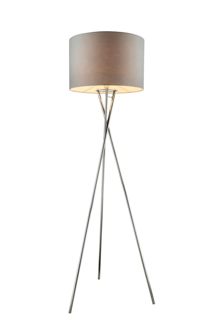 GLOBO Retrofit Tripod Stehlampe GUSTAV 160 cm grau