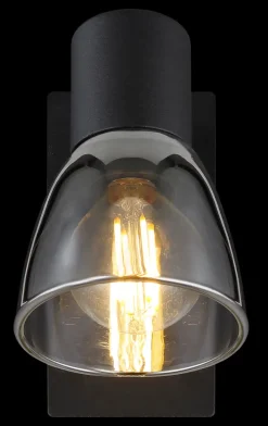 GLOBO Retrofit Wandleuchte mit 1 Spot CLAUDE schwarz /rauchfarbig