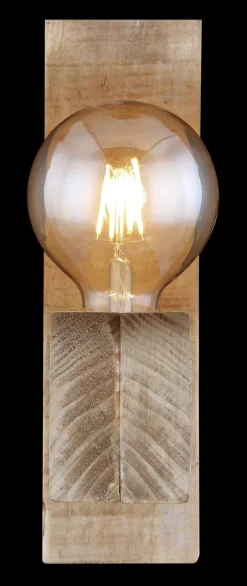 GLOBO Retrofit Wandleuchte ADALIE Holz naturfarbig