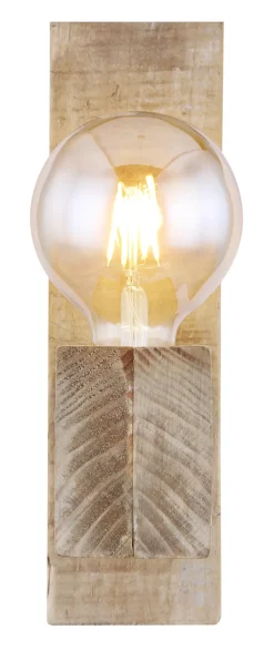 GLOBO Retrofit Wandleuchte ADALIE Holz naturfarbig