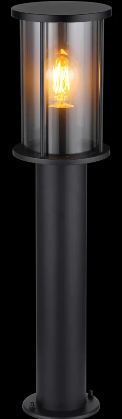 GLOBO Retrofit Wegeleuchte GRACEY 60 cm schwarz /rauchfarbig