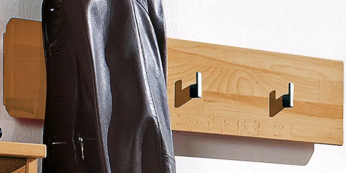 Hakenleiste POUR 80 x 17 cm Kernbuche massiv