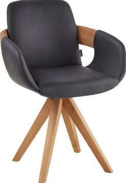 hartmann Esszimmerstuhl EMIL Kerneiche Natur / Leder schwarz