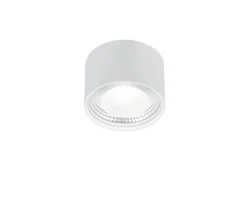 helestra LED Deckenlampe KARI Glas/Stahl Ø 11,5 cm Höhe 7,5 cm matt Weiß